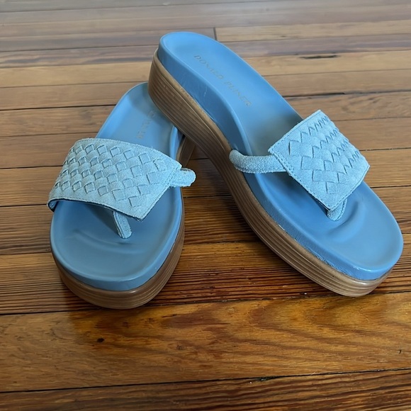Donald Pliner Fifi BlueWoven Suede Platform Slide Sandals Size 8 - Picture 3 of 12